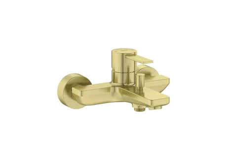 Roca Baterie cada Roca, Gama Targa, cartus ceramic, levier metalic, diverter, monocomanda, brushed brass, alama mat