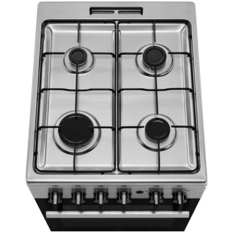 Electrolux Aragaz Electrolux, Gaz, 4 arzatoare, Aprindere integrata plita si cuptor, Siguranta plita si cuptor, Autocuratare catalitica, Grill electric, Rotisor, 50 cm, Inox