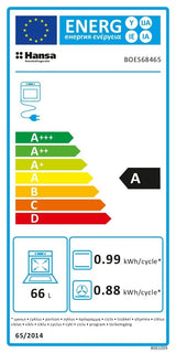 Hansa Cuptor incorporabil Cuptor Incorporabil Hansa BOES68465 | 65L, 8 Functii, Clasa A, Negru, 59.5x57.5x59.5cm