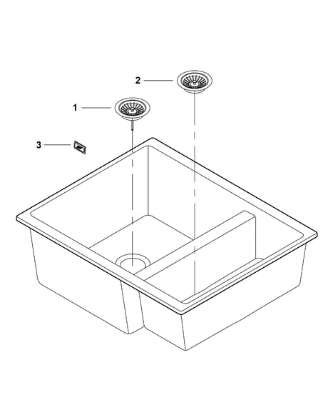 Grohe Chiuveta bucatarie Chiuveta Grohe K500 31648AP0 | 555x460mm, 2 Boluri, Granit Negru