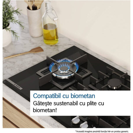 Bosch Plita incorporabila Plita Incorporabila Bosch PNN6B6K40 | Gaz, 4 Arzatoare, 60cm, Gratar Fonta, 59x52x4.5cm