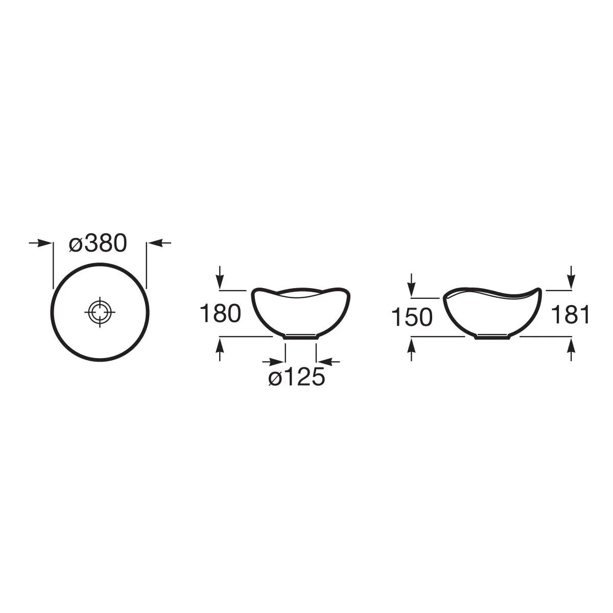 Roca Lavoar baie Lavoar Roca Ohtake A327A15000 | 37.5cm, Rotund Asimetric, Montare Blat, Alb