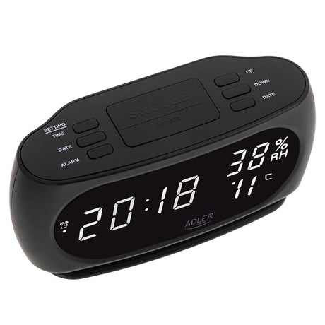 Adler Ceas Ceas Alarma Adler AD1186 | Afisare Temperatura, Umiditate, Display Digital
