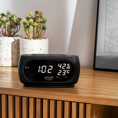 Adler Ceas Ceas Alarma Adler AD1186 | Afisare Temperatura, Umiditate, Display Digital