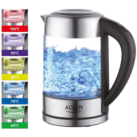 Adler Fierbator Fierbator Electric Adler AD1247 | 1.7L, 2200W, Reglare Temperatura, Mentinere Caldura