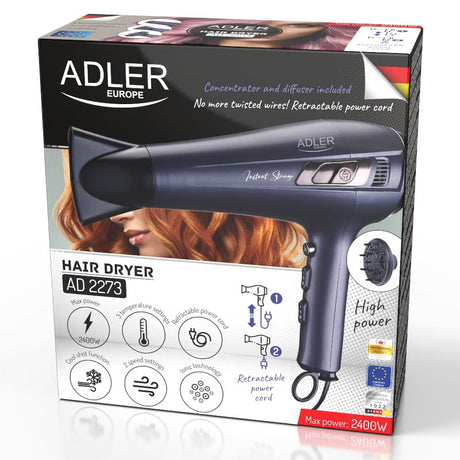 Adler Uscator de par Uscator de Par Adler AD2273 | 2400W, Cablu Retractabil