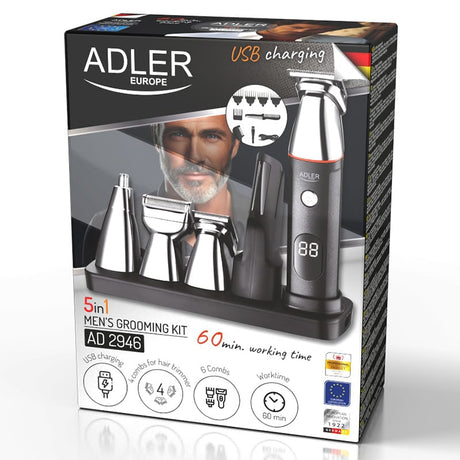 Adler Aparat de tuns Aparat de tuns Adler AD2946 | 5 in 1, Afisaj LED, Trimmer