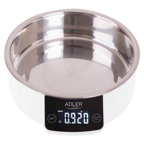 Adler Cantar de bucatarie Cantar Bucatarie Adler AD3166 | Bol Metalic, 5kg, Display Digital