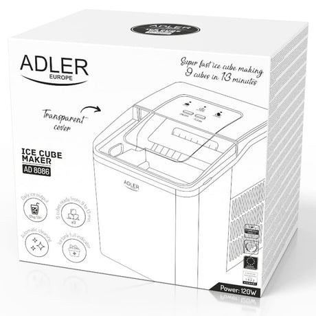 Adler Masina de gheata Aparat De Facut Gheata Adler AD8086 | 100W, 12kg/24h, Rezervor 2.2L