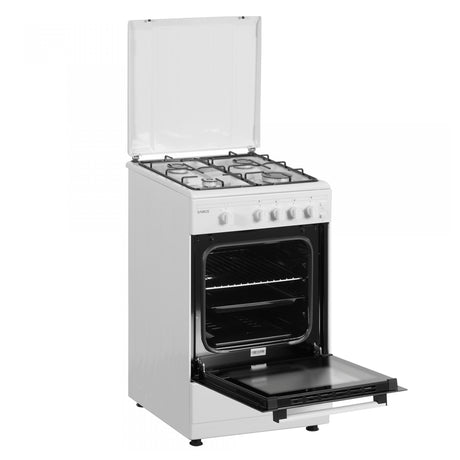 Aragaz Samus SM 450APBS | 50x50cm, 4 Arzatoare Gaz, Alb, 50x54.3x85cm, 50x54.3x85.2cm