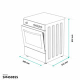 Samus Aragaz Aragaz Samus SM 450BSS | 4 Arzatoare, Gaz, Cuptor Electric, Inox, 50x54.3x85.2cm