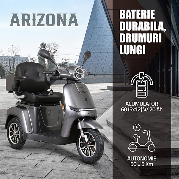 Triciclu Electric Samus Arizona-3R1-10T1000-60V20-Silver | 1000W, 60V20Ah, Argintiu