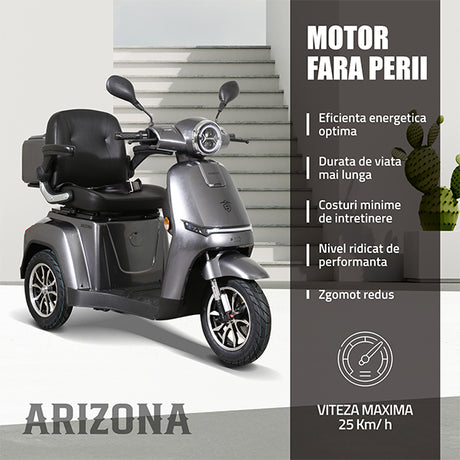 Triciclu Electric Samus Arizona-3R1-10T1000-60V20-Silver | 1000W, 60V20Ah, Argintiu