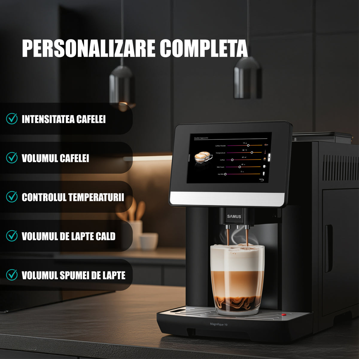 Espressor Samus MAGNIFIQUE 19 | 1.7L, 19 Bar, Negru