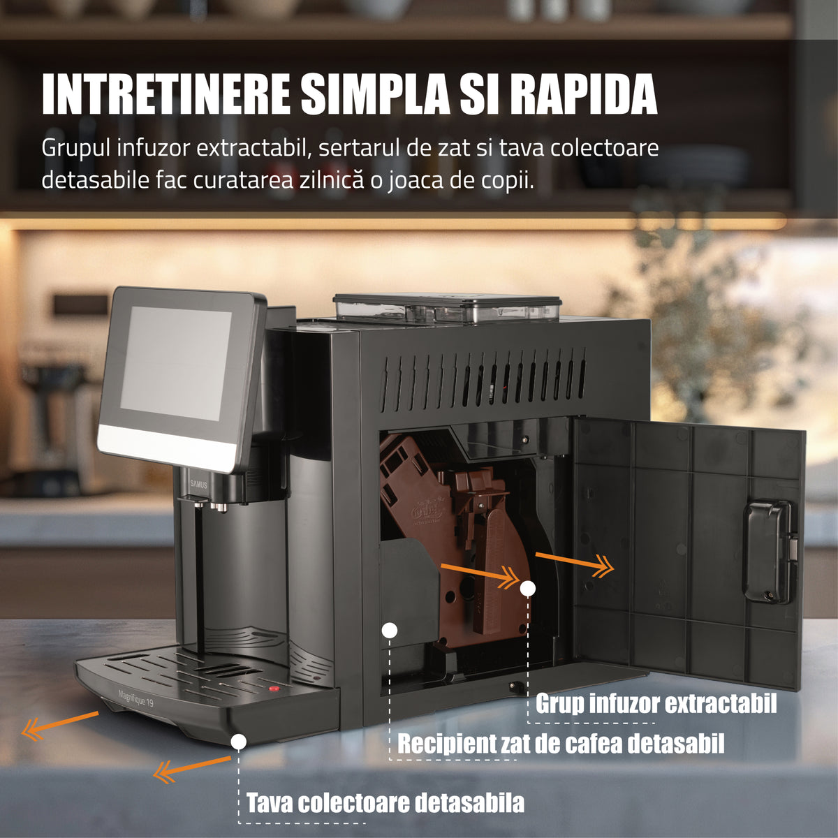 Espressor Samus MAGNIFIQUE 19 | 1.7L, 19 Bar, Negru