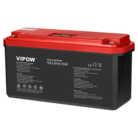 Vipow Acumulator Acumulator Vipow BAT0497 | LiFePO4, 12V, 200Ah, Bluetooth