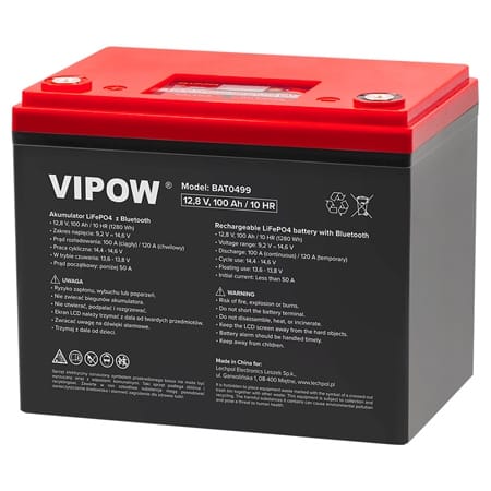 Vipow Acumulator Acumulator Vipow BAT0499 | LiFePO4, 12V, 100Ah, Bluetooth