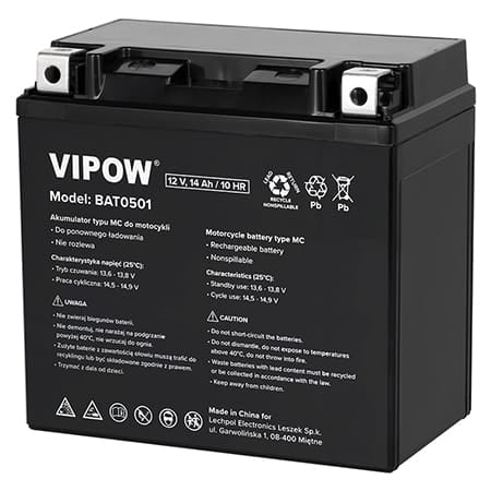 Vipow Acumulator Acumulator Moto Vipow BAT0501 | 12V, 14Ah