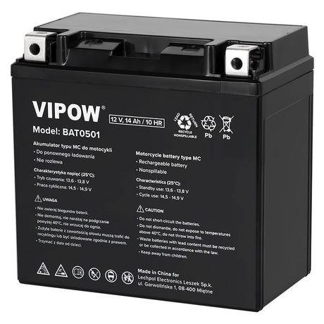 Vipow Acumulator Acumulator Moto Vipow BAT0501 | 12V, 14Ah