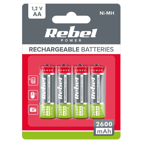Lechpol ACUMULATORI NI-MH AA R6 2600MAH BLISTER 4 BUC REBEL
