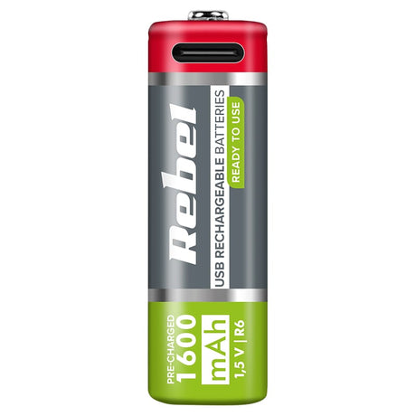 Lechpol ACUMULATORI LI-ION AA R6 1600MAH USB-C BLISTER 2 REBEL