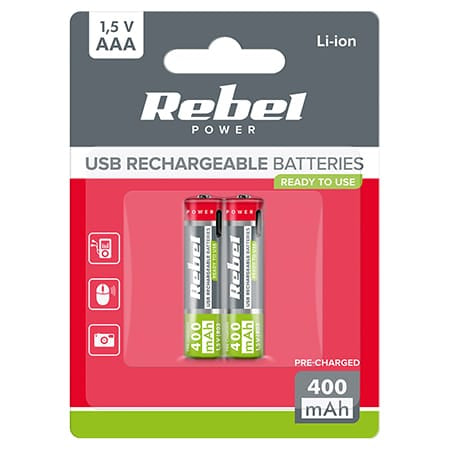 Lechpol ACUMULATORI LI-ION AAA R3 400MAH USB-C BLISTER 2 REBEL
