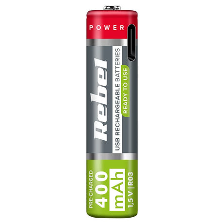 Lechpol ACUMULATORI LI-ION AAA R3 400MAH USB-C BLISTER 2 REBEL