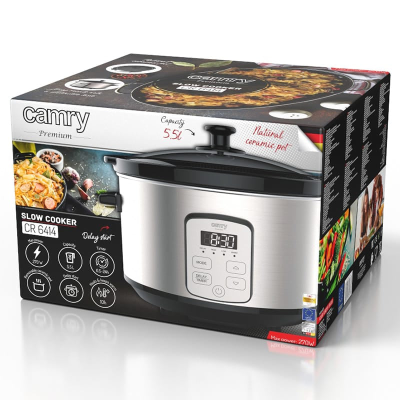 Camry Multicooker Slow Cooker Camry CR6414 | 4.7L, 200W, Digital, Ceramic Bowl