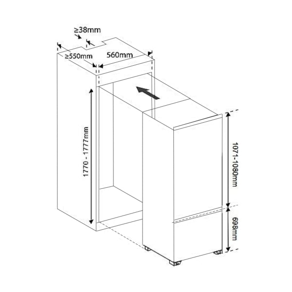 Combina frigorifică Samus SCBI345  - capacitate brută: 265 litri