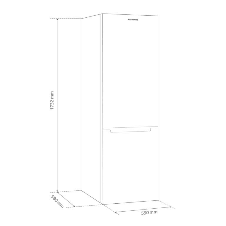 Combină Frigorifică Albatros CF333E | 248L, Clasic, Alb, 57.5x60.5x173.2cm