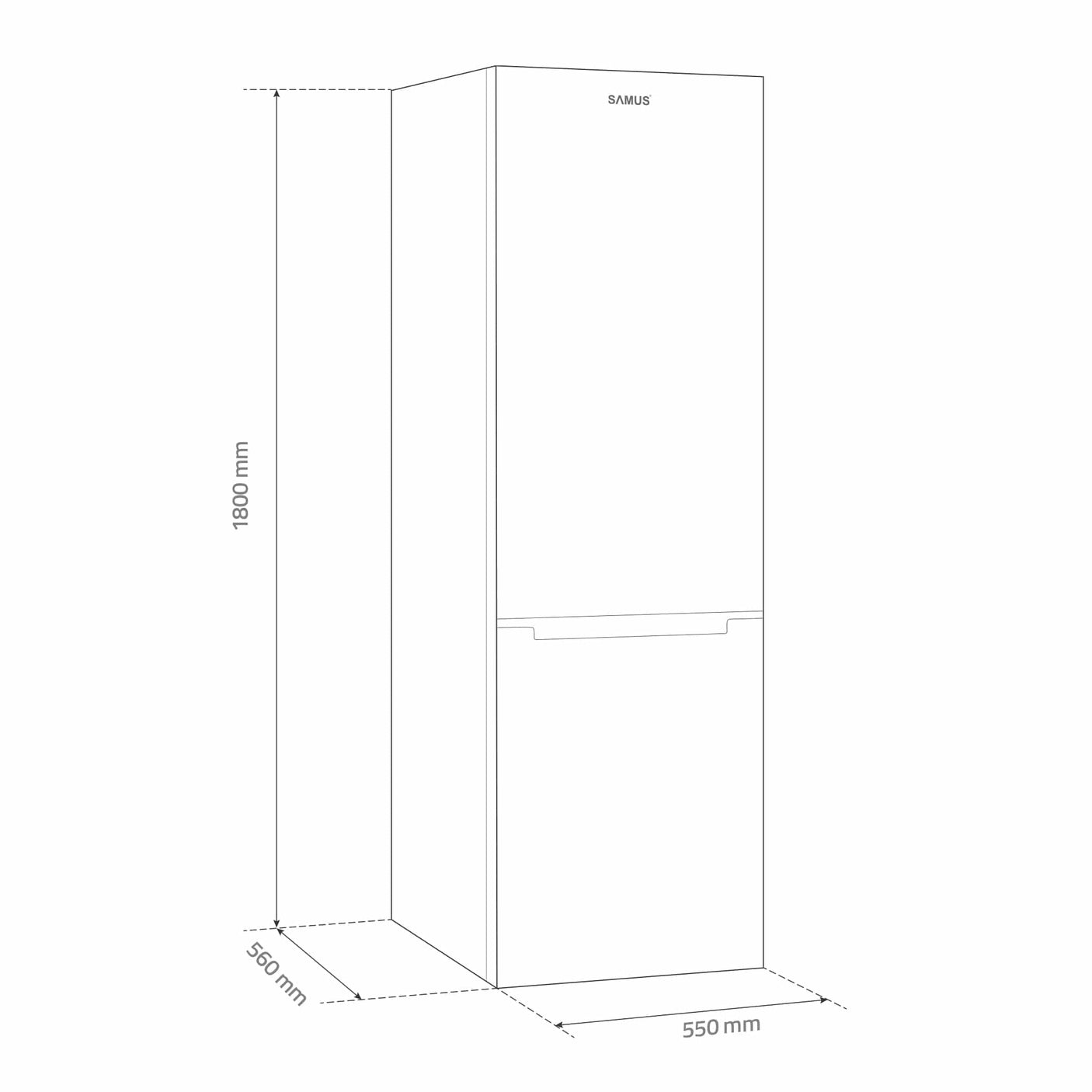 Combină frigorifică Samus SCW344E | 269L, Clasa E, Alb