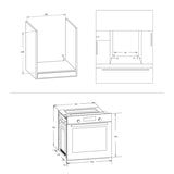 Cuptor Built-In-Rustic Samus SCE8171BGV - panou slim din sticlă neagră, capacitate 80 litri, afişaj electronic, 7 funcţii, ventilator, putere cuptor 2500 W, grill electric, ventilator, timer digital, şine