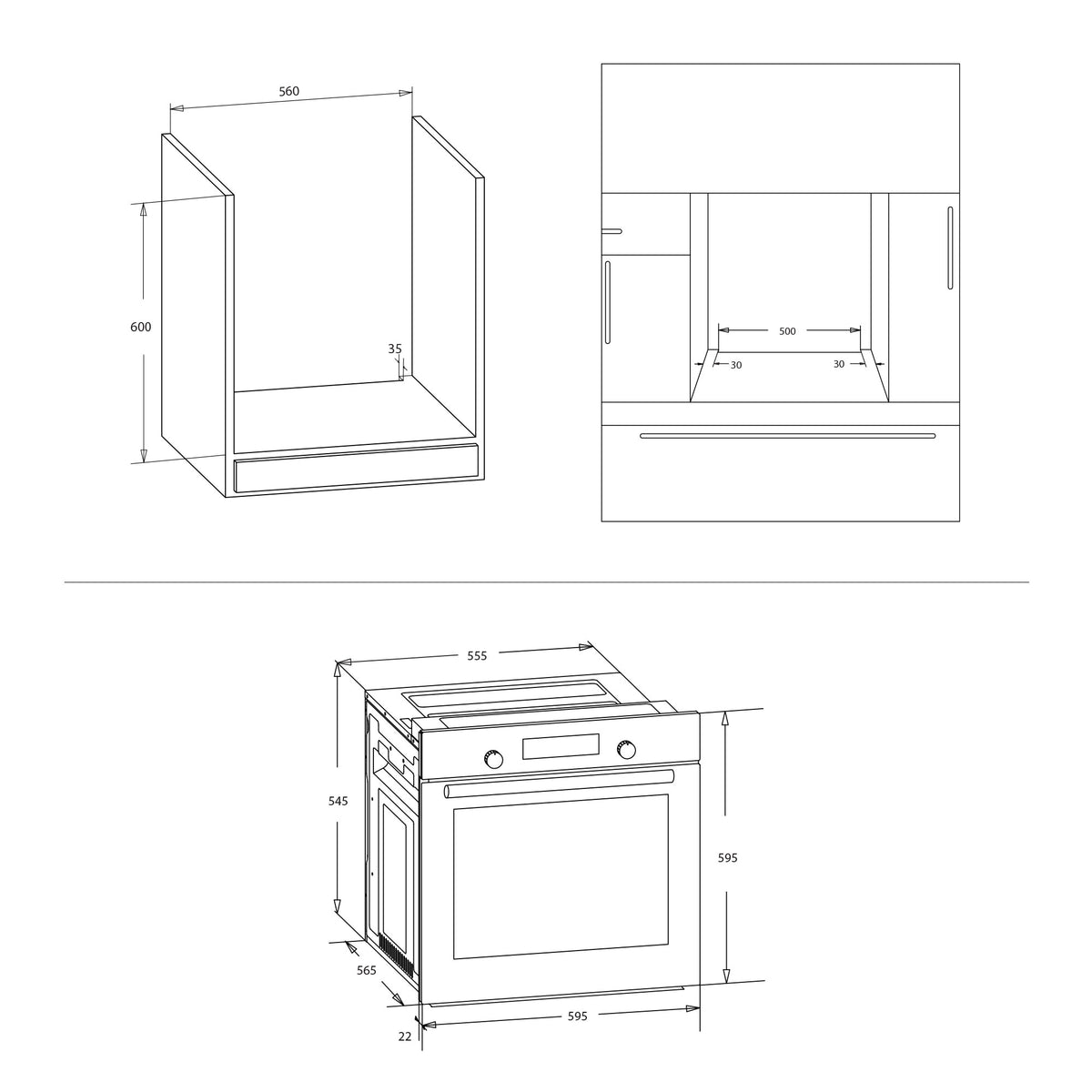 Cuptor Incorporabil Samus SCE8171BGV | 80L, 2500W, Gri, 59.5x56.5x59.5cm