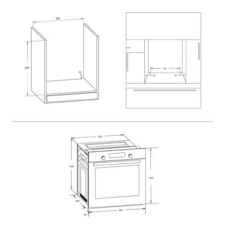 Samus Cuptor incorporabil Cuptor Incorporabil Samus SCE828GCF3D | Clasa A, 80L, 2500W, Gri