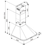 Tesla WG Hota decorativa Hotă Semineu Tesla WG DC600AXP | 60cm, 630m³/h, Inox