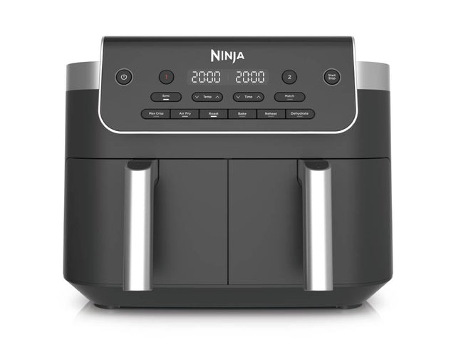 NINJA Friteuza dubla cu aer cald Ninja, 7.6L2 x 3.8L, gri metalizat