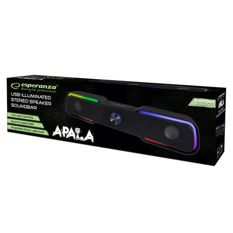 Esperanza BOXE / SOUNDBAR 2.0 USB LED RAINBOW APALA ESPERANZA