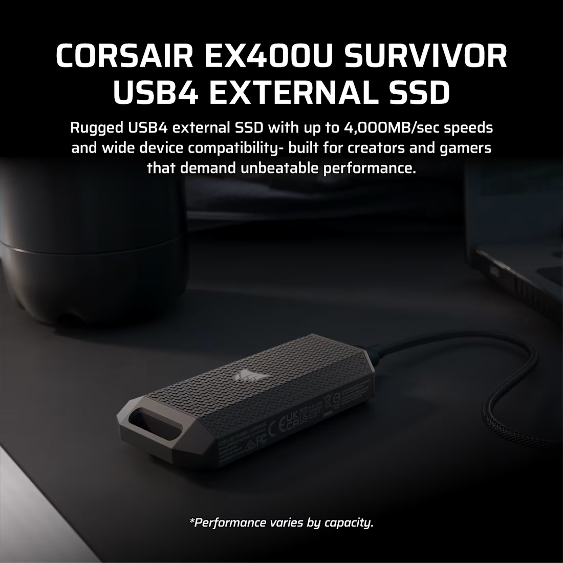 Corsair SSD Extern SSD Extern Corsair EX400US CSSD-EX400US2TB | 2TB, USB 3.2, Portabil