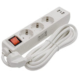 Lechpol PRELUNGITOR 3 PRIZE CU INTRERUPATOR SI USB 1.5M