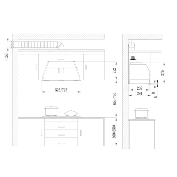 Samus Hota incorporabila Hotă Încorporabilă Samus HS523 | 52cm, 325m³/h, Inox