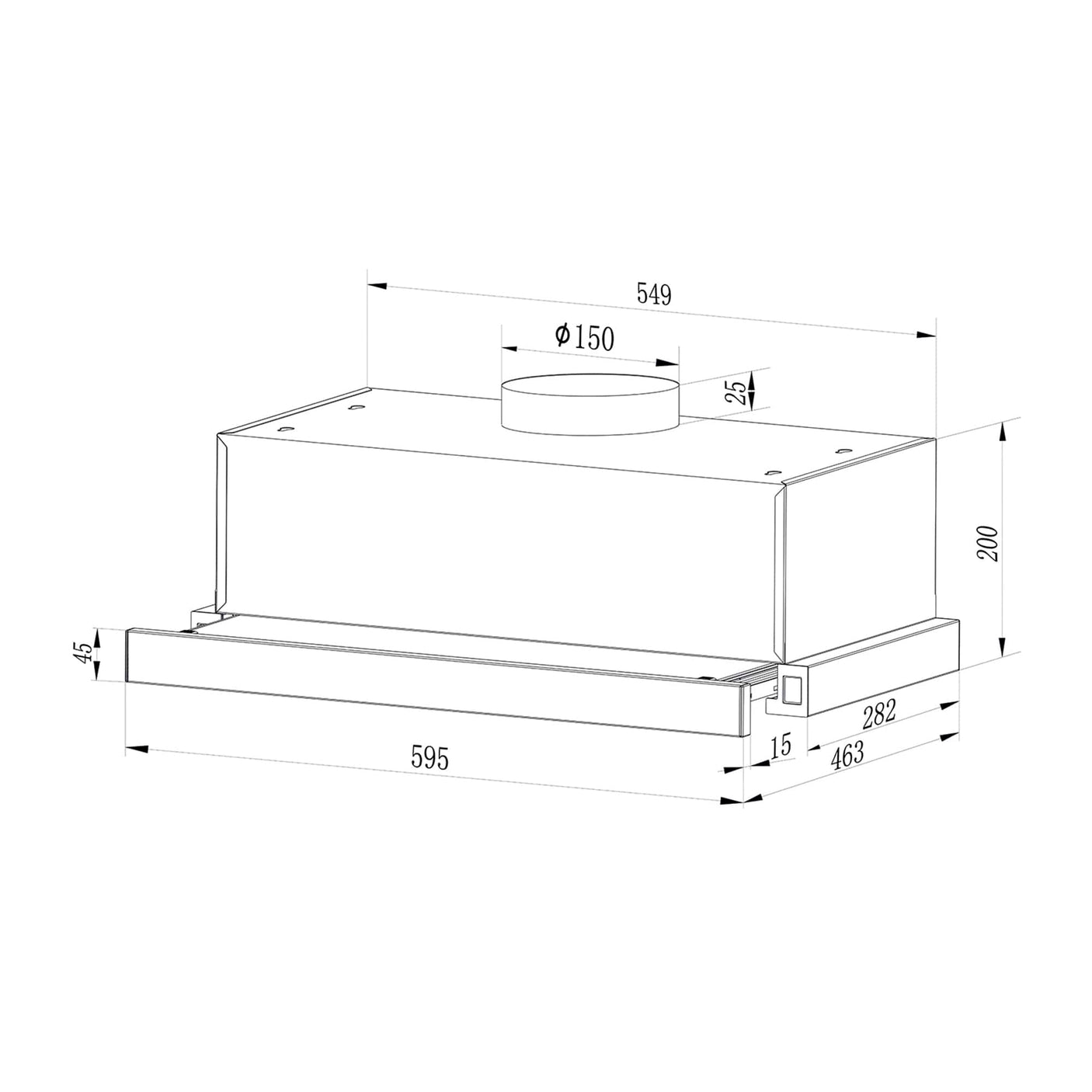 Samus Hota incorporabila Hotă Încorporabilă Samus HS603 | 60cm, 300m³/h, Inox