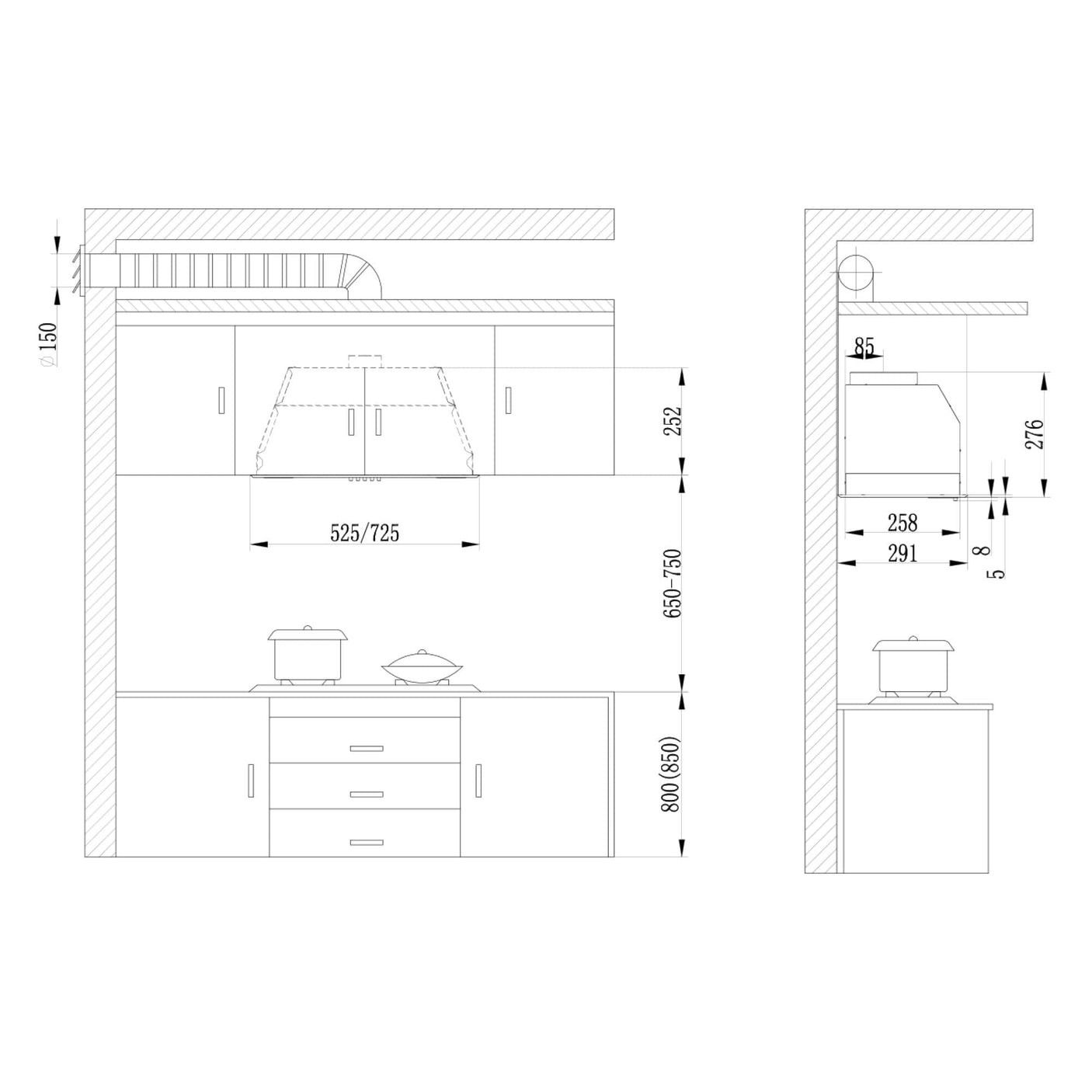 Samus Hota decorativa Hotă Decorativă Samus HS630DLB | 60cm, 300m³/h, Negru