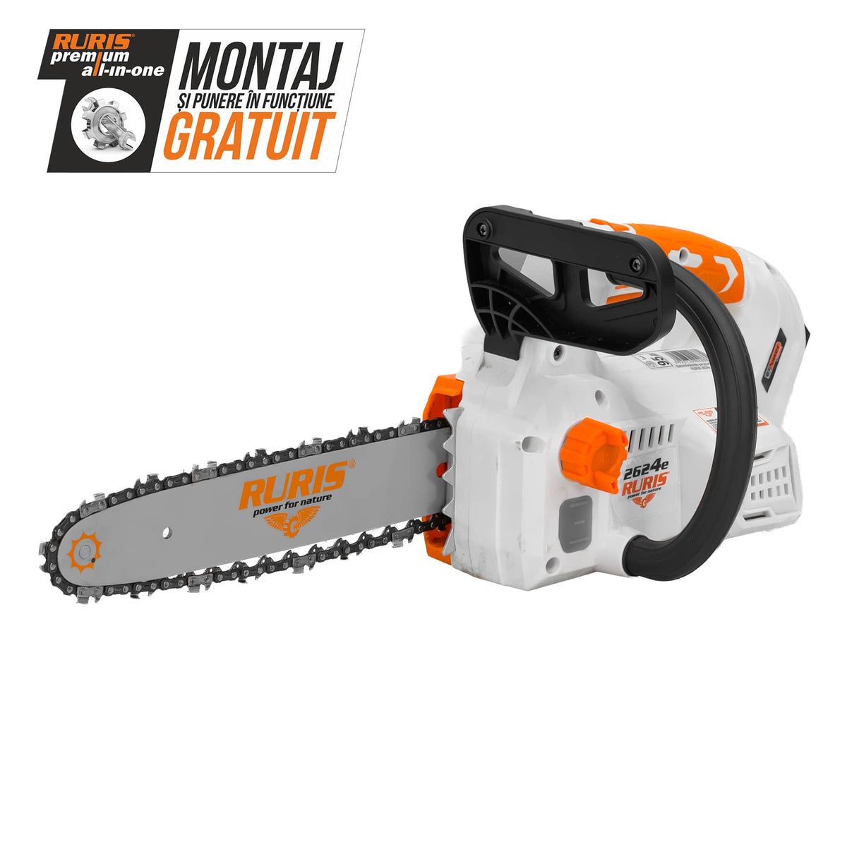 Ruris Electroferastrau Electroferastrau pe acumulator RURIS 2624E | Port Acumulatori 1, Turatie 3600 rpm, Lungime şină 12’’ (300mm)
