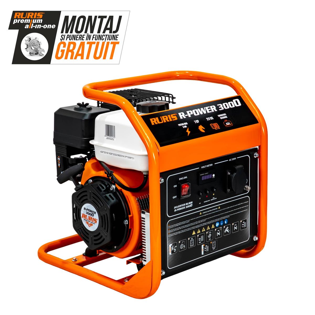 Ruris Generator curent Generator-invertor RURIS R-Power 3000 | 7 CP, General Engine, Capacitate rezervor 4.5 l