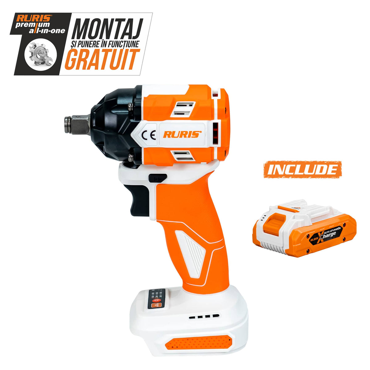 Ruris Masina de gaurit si insurubat Masina de insurubat cu impact pe acumulator RURIS RMX3500 POWER ALFA UP (contine acumulator 2400e x-charge)