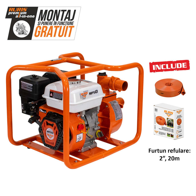 Ruris Motopompa Motopompa RURIS MP 50 + furtun refulare 2.0" 20m | 7 CP, General Engine, Debit maxim 25 m³/h