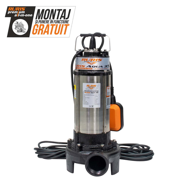 Ruris Pompa submersibila Pompa submersibila RURIS Aqua 35 | 1300W, Debit 18m³/h, Înălțime maximă refulare 12m