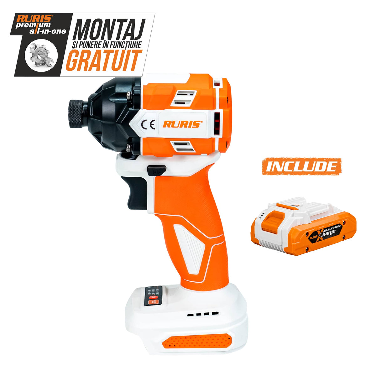 Ruris Masina de gaurit si insurubat Masina de insurubat cu impact pe acumulator RURIS RMX2300POWER ALFA UP (contine acumulator 2400e x-charge)
