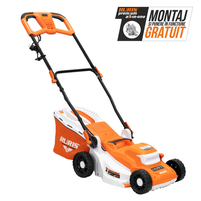 Ruris Masina de tuns gazon Masina de tuns gazon electrica RURIS RXE1400 Confort | 1400W, Înălţime de tăiere 6 trepte: 20-70 mm