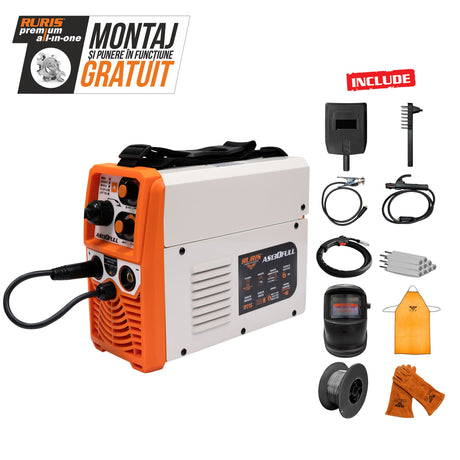 Ruris Aparat de sudura Aparat de sudura RURIS AS130FULL | Reglare curent de sudură 10-120A, Tip aparat Invertor MIG/LIFT TIG/MMA, 230V
